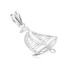 925 silver pendant, carved sailboat