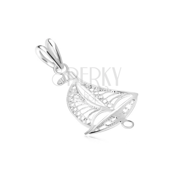 925 silver pendant, carved sailboat