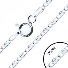 Chain made of 925 silver, overlapping links with S shape, width 2 mm, length 450 mm