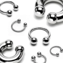 Horseshoe piercing made of stainless steel, balls