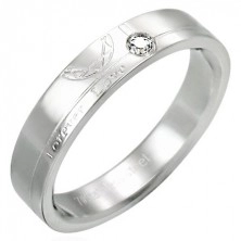 Stainless steel ring with zircon - Forever Love