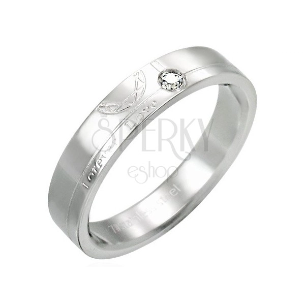 Stainless steel ring with zircon - Forever Love