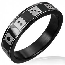 Black dice ring made of steel