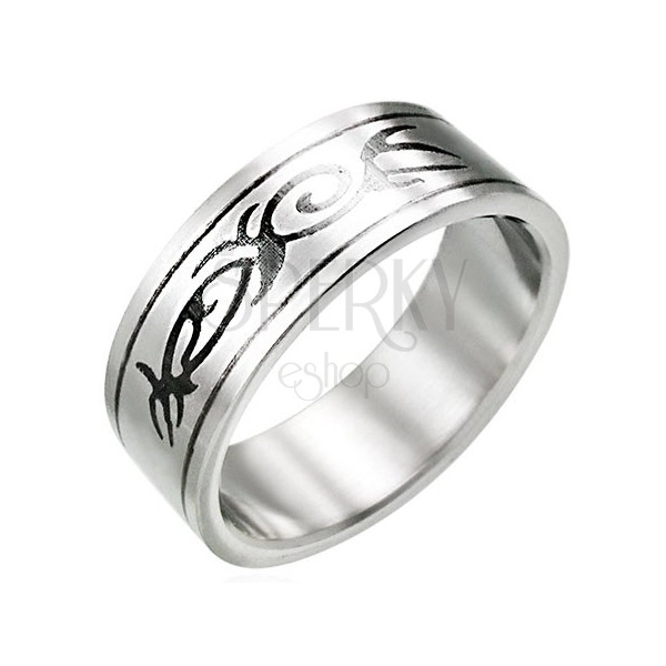 TRIBAL ornament steel ring