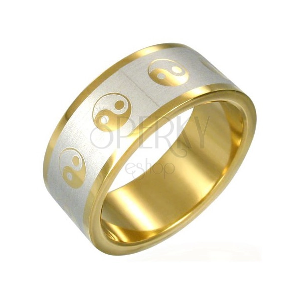 Yin-Yang gold-plated ring