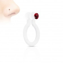 Fake nose piercing made of Bioflex, shimmering zircon, various colours