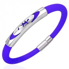 Round rubber bracelet - cheerful lizard, blue
