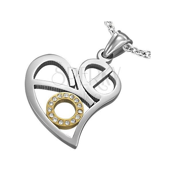 LOVE heart pendant made of steel