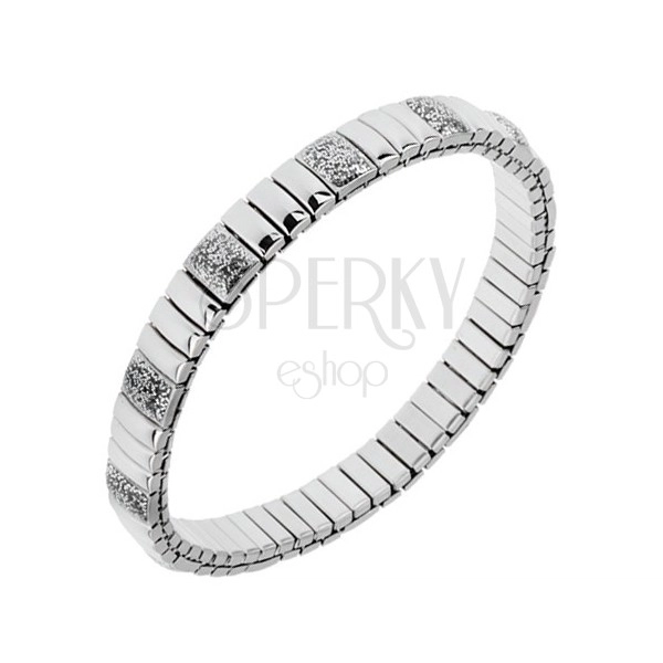 Bracelet made of surgical steel, shiny and oblong links