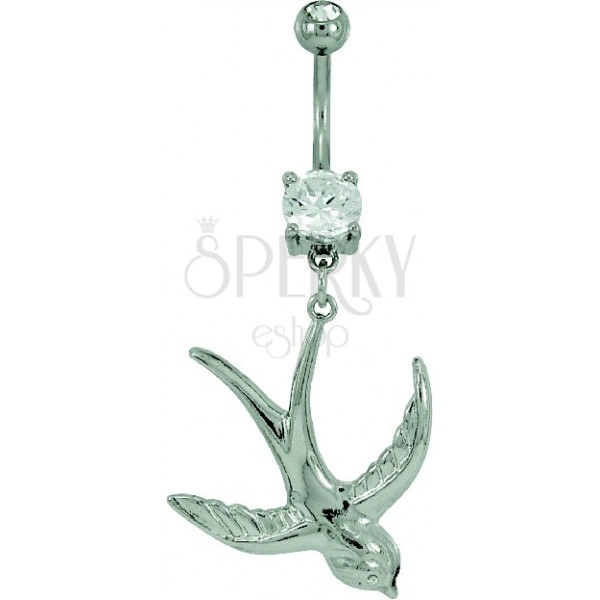 Flying swallow belly ring
