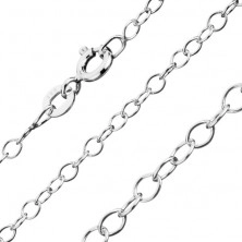 Chain made of 925 silver - narrow oval links, width 1 mm, length 460 mm