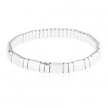 Flexible surgical steel bracelet, two shiny and one matt link