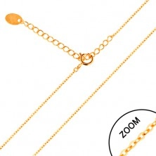 Chain made of yellow 14K gold - shiny oval links, 450 mm