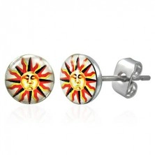Stainless steel earrings - sun emblem