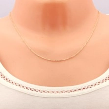 9K gold chain - smooth oval links, Rolo pattern, 500 mm