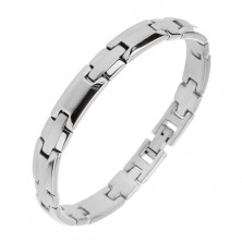 Bracelet made of surgical steel, silver hue, matt centre and shiny edges
