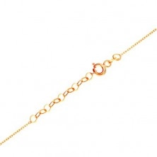 Bracelet made of yellow 14K gold - shiny four-leaf clover, thin chain composed of oval links