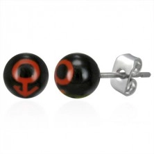 Stud steel ball earrings - MAN