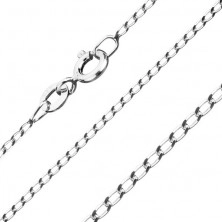 Chain made of 925 silver, smooth oval links, 1,3 mm