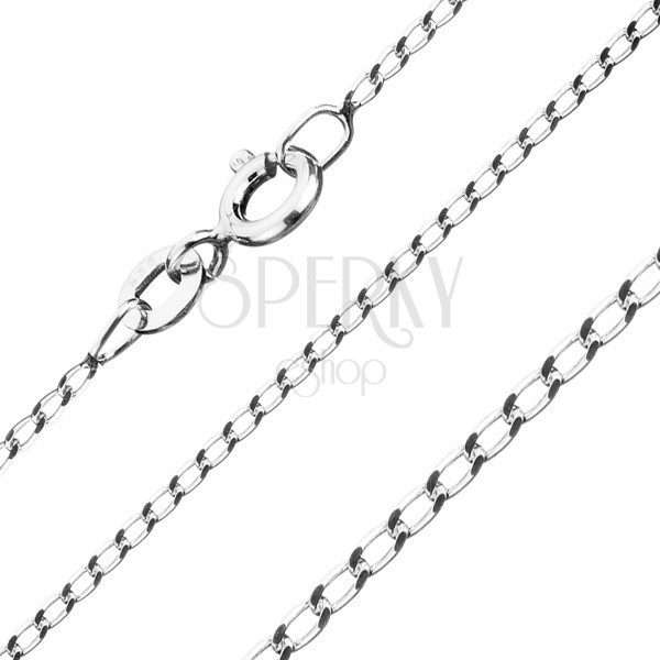 Chain made of 925 silver, smooth oval links, 1,3 mm