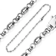 Stainless steel chain with oval beads