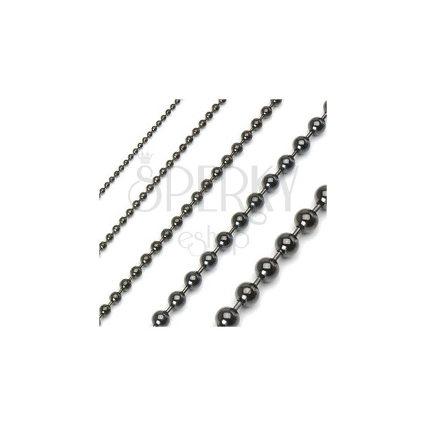 Black military style stainless steel ball chain