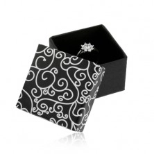 Black-white box for earrings, pendant or ring - twisted pattern