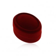 Oval claret box for earrings, pendant or two rings, velvet surface