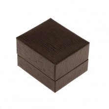 Gift box for ring, pendant or earrings, dark brown colour, stripes