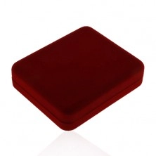 Dark red big box for chain or necklace, velvet surface