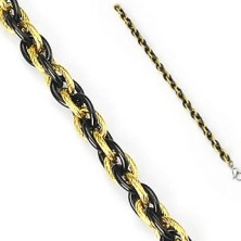 Steel bracelet - braided two colour chain