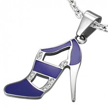 Purple dance shoe pendant made of steel