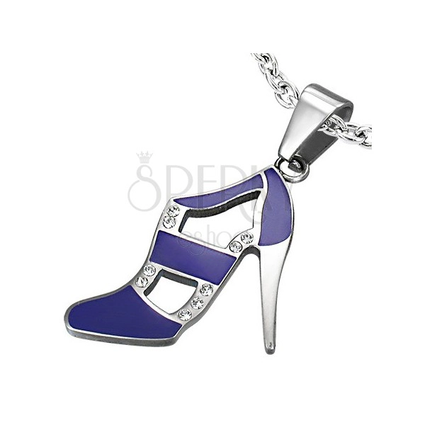 Purple dance shoe pendant made of steel
