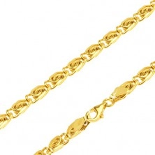 Chain made of 14K yellow gold - S-shaped pattern, 490 mm