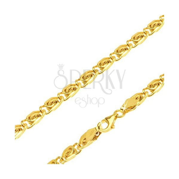 Chain made of 14K yellow gold - S-shaped pattern, 490 mm