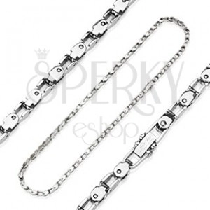 Chain made of surgical steel with imitation of bicycle chain