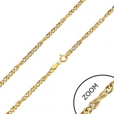 Chain made of yellow 585 gold - eight-shaped and oval links, 450 mm
