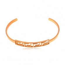 Bracelet made of surgical steel with Greek key motif, copper colour