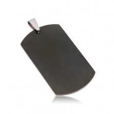 Surgical steel pendant - matt black tag without pattern
