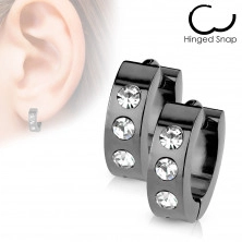Surgical steel earrings - three clear colour zircons