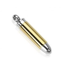 Stainless steel golden-silver bullet pendant