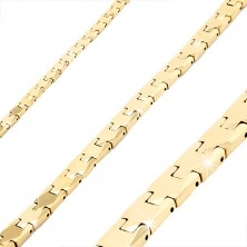 Tungsten bracelet in golden color, shiny smooth Y-joints, magnetic balls