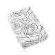 Black-white box for a set or necklace, blossoming roses printing