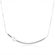 Adjustable necklace – silver 925, thin arc with a ball, angular chain