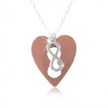 Necklace made of silver 925 – copper heart with INFINITY symbol