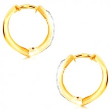 Combined 14K gold round earrings - strings in white gold