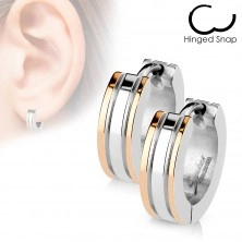 Stainless steel earrings - decorative bronze stripes