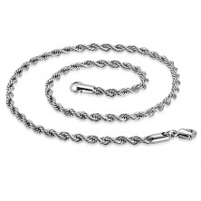 Spiral chain made of steel, silver colour, oval eyelets, 650 mm