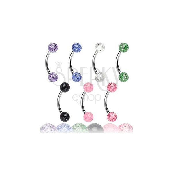 Eyebrow ring - balls with glitters