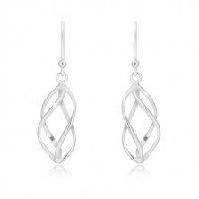 925 silver earrings - four slightly twisted lines, Afrohooks